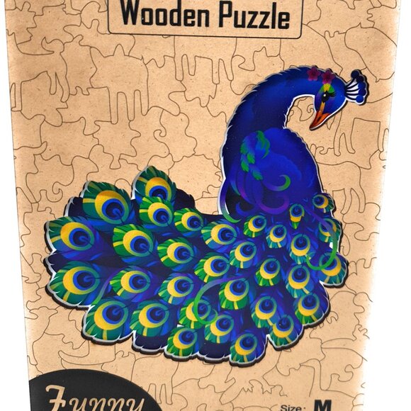 Suvira Animal Wooden Puzzle - Engaging, Educational, Peacock - Picture 2 of 8